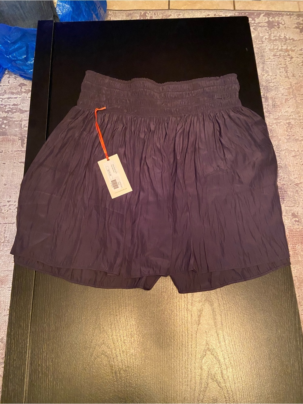 Ramy Brook Crinkled Elastic-Waist Skirt in Deep Plum
